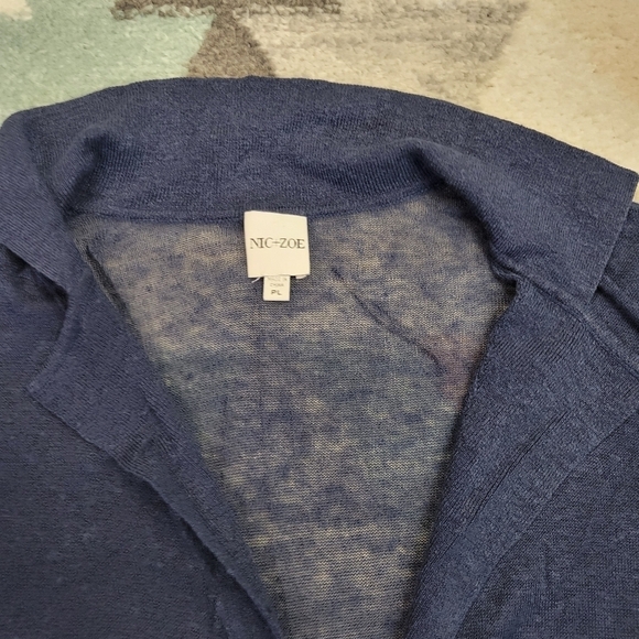 Nic and Zoe linen blend open cardigan size Petite Large - Picture 3 of 5